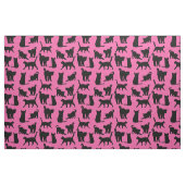 Schwarze Katzen im rosa Hintergrundemuster Stoff (Yard (91,4 cm))