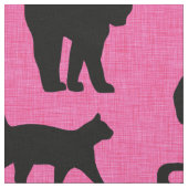 Schwarze Katzen im rosa Hintergrundemuster Stoff (Nahaufnahme)