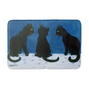 Schwarze Katzen im Schnee, Louis Wain Badematte
