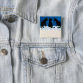 Schwarze Katzen im Schnee, Louis Wain Button (Beispiel)