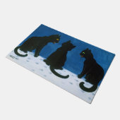 Schwarze Katzen im Schnee, Louis Wain Fußmatte (Schrägansicht)