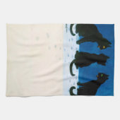 Schwarze Katzen im Schnee, Louis Wain Geschirrtuch (Horizontal)