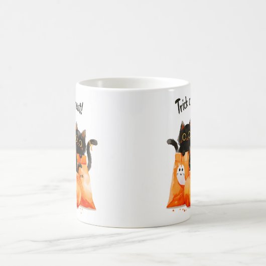 Schwarze Katzen in der Candy Bag | Trick oder Trea Kaffeetasse (Mittel)