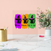 Schwarze Katzen in der Hexe hassen essenziellen T Acrylschild (Hochzeit)