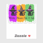 Schwarze Katzen in der Hexe hassen essenziellen T Aufkleber (Blatt)