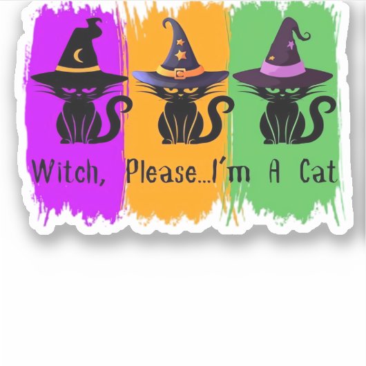 Schwarze Katzen in der Hexe hassen essenziellen T  Aufkleber (Vorderseite)