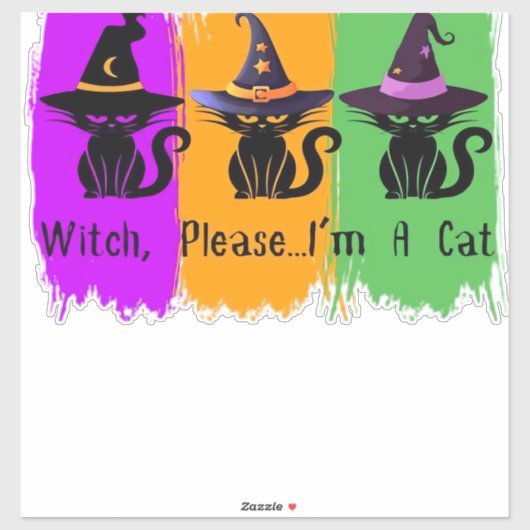 Schwarze Katzen in der Hexe hassen essenziellen T Aufkleber (Blatt)