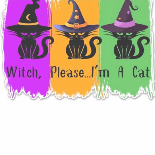 Schwarze Katzen in der Hexe hassen essenziellen T Aufkleber (Vorderseite)