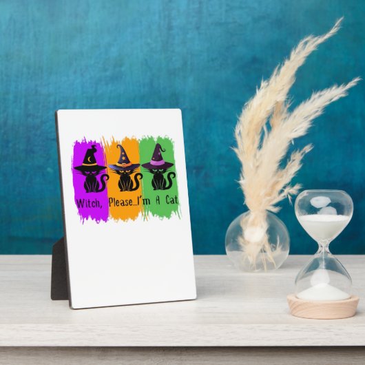 Schwarze Katzen in der Hexe hassen essenziellen T  Fotoplatte (Seite)