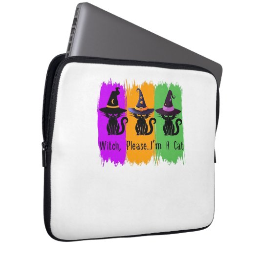Schwarze Katzen in der Hexe hassen essenziellen T Laptopschutzhülle (Vorne Rechts)