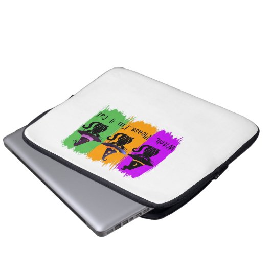 Schwarze Katzen in der Hexe hassen essenziellen T Laptopschutzhülle (Vorne Knopf)