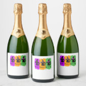 Schwarze Katzen in der Hexe hassen essenziellen T  Schaumweinetikett (Flaschen)