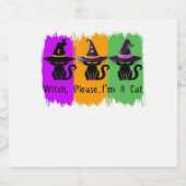 Schwarze Katzen in der Hexe hassen essenziellen T  Schaumweinetikett (Einzelnes Label)