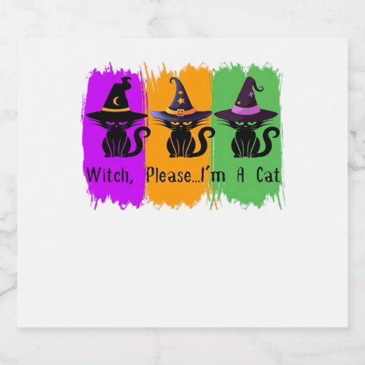 Schwarze Katzen in der Hexe hassen essenziellen T Schaumweinetikett (Einzelnes Label)