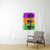 Schwarze Katzen in der Hexe hassen essenziellen T  Wandteppich (Beispiel (Horizontal))