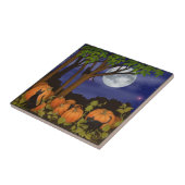 Schwarze Katzen in der Kürbis-Flecken-Fliese Fliese (Seite)