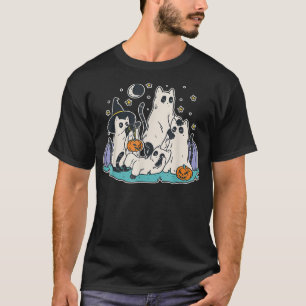 Schwarze Katzen in Ghost Kostüme Niedlich Frauen u T-Shirt