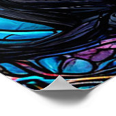 Schwarze Katzen in künstlerisch festgehaltenem Gla Poster (Ecke)