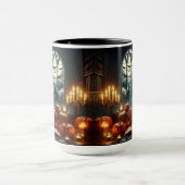 Schwarze Katzen, Jack-O-Lantern und Fledermäuse Tasse (Zentrum)