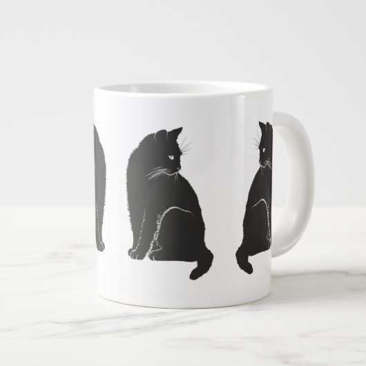 Schwarze Katzen Jumbo-Tasse (Vorderseite Rechts)