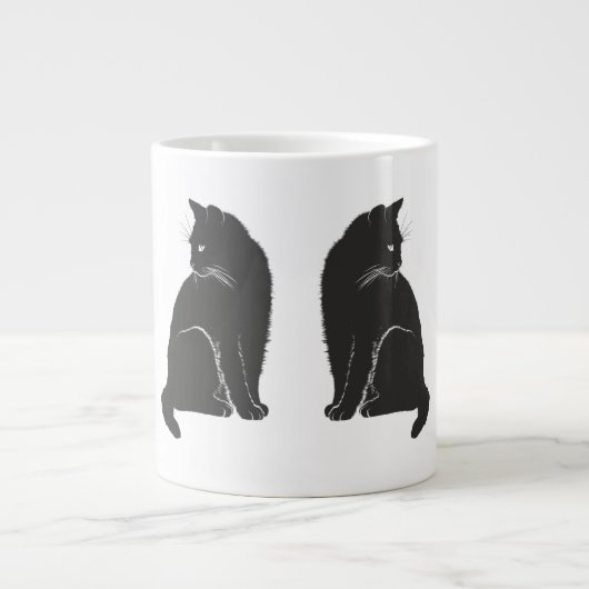 Schwarze Katzen Jumbo-Tasse (Vorderseite)