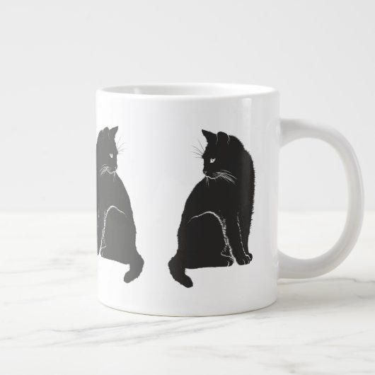 Schwarze Katzen Jumbo-Tasse (Rechts)