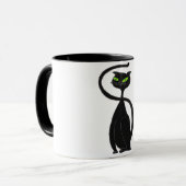 Schwarze Katzen-Kaffee-Tasse Tasse (Vorderseite Links)
