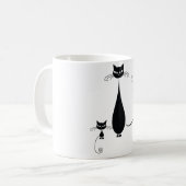 Schwarze Katzen Kaffeetasse (Vorderseite Links)