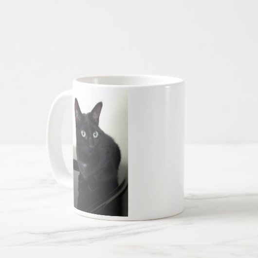 Schwarze Katzen-Kaffeetasse Kaffeetasse (Vorderseite Links)