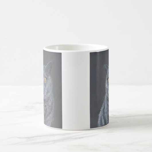 Schwarze Katzen-Kaffeetasse oder Teetasse (Mittel)