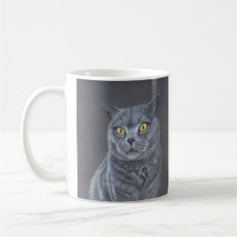 Schwarze Katzen-Kaffeetasse oder Teetasse