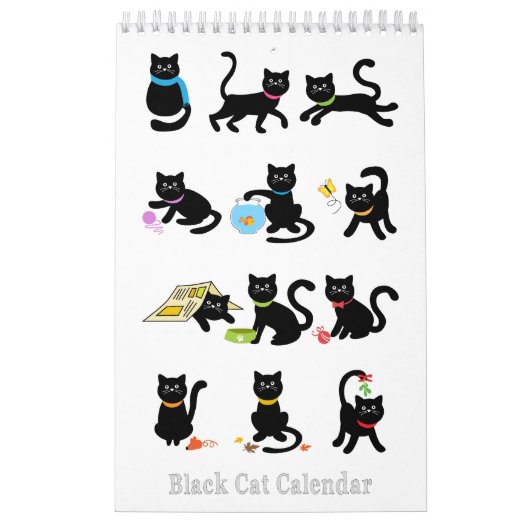 Schwarze Katzen-Kalender Kalender (Titelbild)