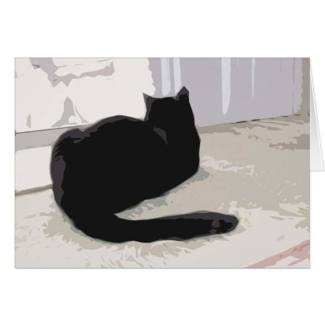 Schwarze Katzen-Karte (Vorderseite (Horizontal))
