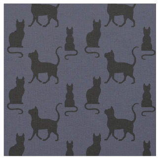 Schwarze Katzen/Katze/Kätzchen-Silhouette auf Stoff