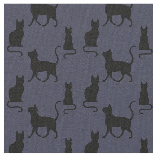 Schwarze Katzen/Katze/Kätzchen-Silhouette auf Stoff (Nahaufnahme)