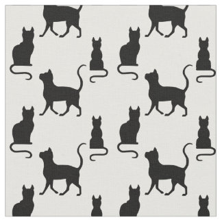 Schwarze Katzen/Katze/Kätzchen-Silhouette auf Stoff