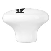 Schwarze Katzen-Keramik-Fach-Griff Keramikknauf (Seitenansicht)