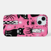 Schwarze Katzen & Kerzen iPhone 15 Hülle (Rückseite (Horizontal))