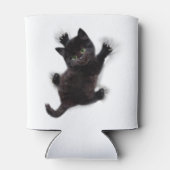 Schwarze Katzen klettern auf menschlichem Rücken Dosenkühler (Rückseite)