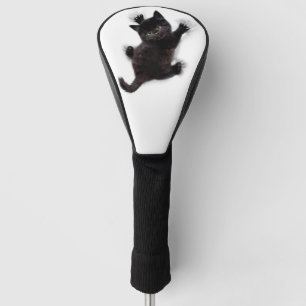 Schwarze Katzen klettern auf menschlichem Rücken Golf Headcover