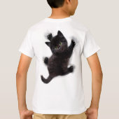 Schwarze Katzen klettern auf menschlichem Rücken T-Shirt (Rückseite)