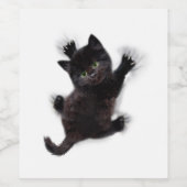 Schwarze Katzen klettern auf menschlichem Rücken Weinetikett (Einzelnes Label)