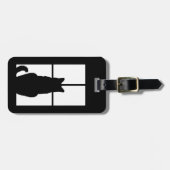 Schwarze Katzen-Klicken, zum von Fenster-Farbwahl Gepäckanhänger (Vorderseite horizontal)