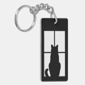 Schwarze Katzen-Klicken, zum von Fenster-Farbwahl Schlüsselanhänger (Vorderseite links)