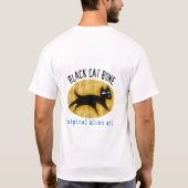 Schwarze Katzen-Knochen T-Shirt (Rückseite)