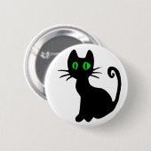 Schwarze Katzen-Knopf Button (Vorne & Hinten)