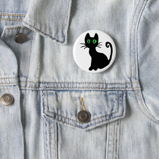 Schwarze Katzen-Knopf Button (Beispiel)