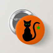 Schwarze Katzen-Knopf Button (Vorne & Hinten)