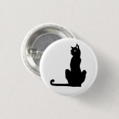 Schwarze Katzen-Knopf Button (Vorne & Hinten)