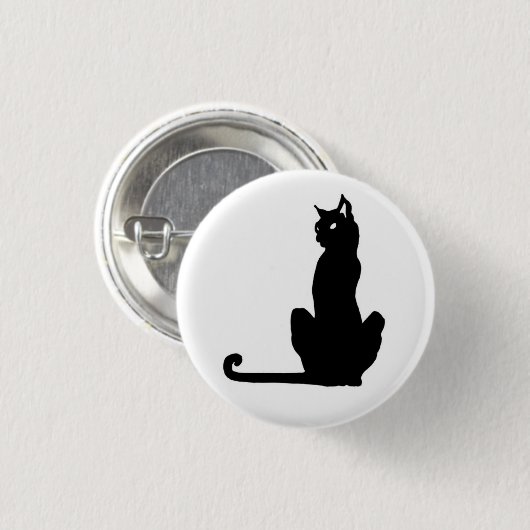 Schwarze Katzen-Knopf Button (Vorne & Hinten)